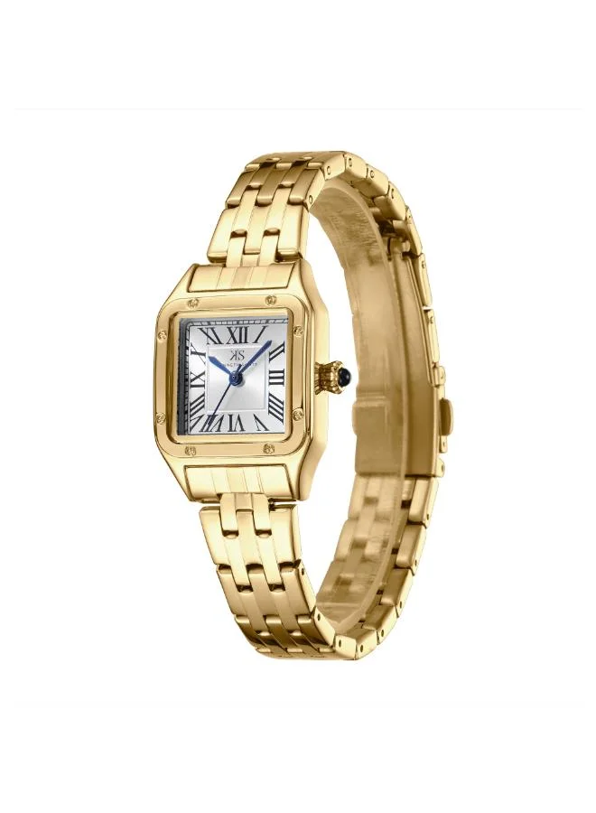كينيث سكوت Women's Analog Display Watch With Gold Stainless Steel Strap - K25512-GBGW