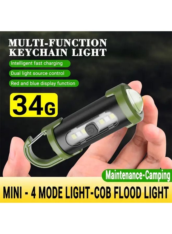 5pcs Mini LED Keychain Flashlight 4 Modes USB Rechargeable Compact Portable For Camping - Image 2
