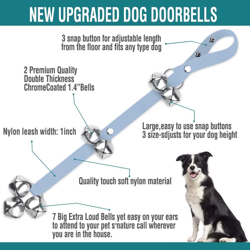Blue Tree BLUETREE 2 Pack Dog Doorbells Premium Quality Training Potty Great Dog Bells Adjustable Door Bell Dog Bells for Potty Training Your Puppy The Easy Way - 7 Extra Large Loud 1.4 DoorBells - Image 2