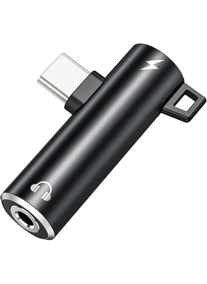 erorex - Usb C Adapter Usb C To 3.5Mm Audio Adapter Aux To Usb C Headphone Splitter Jack To Usb C Adapter And Charging 2 In 1 Compatible With I Phone 15 Pro Max Galaxy S24 S23 Ultra S22 S21 Black - Image 1