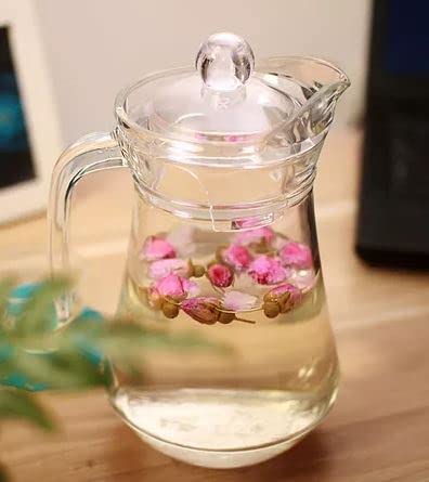 ROSEFINCH Glass Pitcher with lid 1100 ml Large Heat Resistant Glass Beverage Pitcher Glass Water Pitcher with Lid and Handle Carafe for Iced Tea Wine Coffee Milk and Juice Beverage Pack of 1 - Image 3
