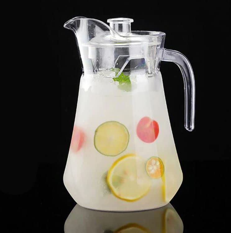 ROSEFINCH Glass Pitcher with lid 1100 ml Large Heat Resistant Glass Beverage Pitcher Glass Water Pitcher with Lid and Handle Carafe for Iced Tea Wine Coffee Milk and Juice Beverage Pack of 1 - Image 1