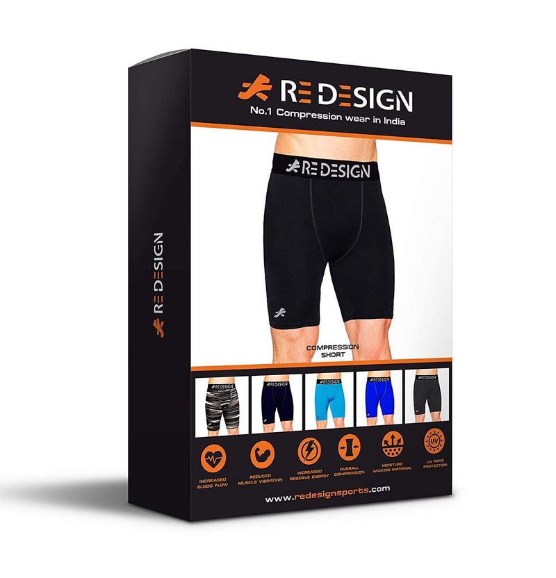 ReDesign Apparels Men Compression Men's Shorts Tights (Nylon) Skins for Gym, Running, Swimming, Cricket, Cycling, Basketball, Yoga, Football, Tennis, Badminton & More (Large, Premium White) - Image 5