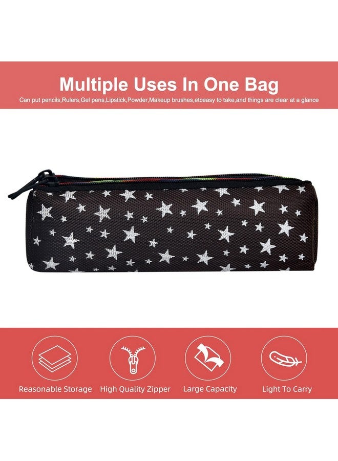 Kuber Industries Kuber Industries Pencil Pouch | Rexine Stationary Pouch | 2 Zipper Pencil Utility Pouch | Pen-Pencil Box for Kids | Star Pencil Pouch | Pack of 2 | Multi, Assorted  - Image 4