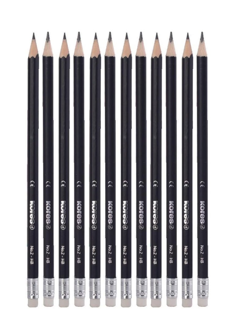 Kores Graphite Pencils for Kids and Adults with Soft Lead and Eraser Tip, Triangular Shape, School and Office Supplies for Writing, Drawing and Sketching, Pack of 12  - Image 5