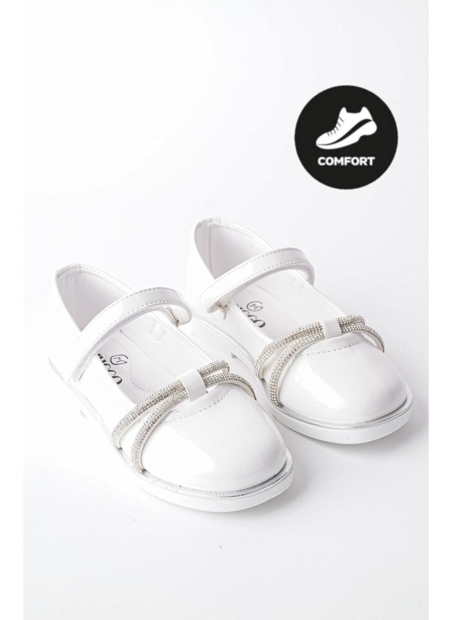 muggo Unicorn Guaranteed Daily Lightweight Sole Stone and Velcro Girls' Ballerinas  - Image 1