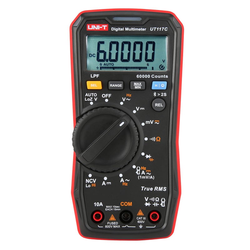 UNI-T UNIT UT117C Digital Multimeter 60000CountsDC AC Voltmeter and Ohm Volt Amp Meter with Bluetooth Communication and LowPass Filtering Measures Voltage Current Resistance Continuity and Diode - Image 2