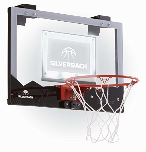 Silverback LED Light-Up Over the Door Mini Basketball Hoop - 18" - Includes Mini Basketball and Air Pump - Image 1