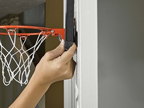 Silverback LED Light-Up Over the Door Mini Basketball Hoop - 18" - Includes Mini Basketball and Air Pump - Image 5