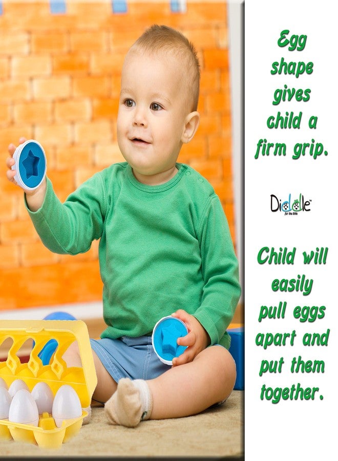 Driddle Color & Shapes Matching Egg Toy - Shape Sorting & Color Recognition Learning Toy for Toddlers - Preschool Game - Montessori Education - Easter Eggs - Image 5
