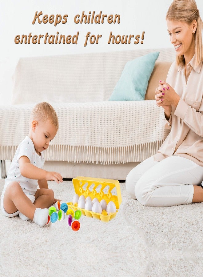 Driddle Color & Shapes Matching Egg Toy - Shape Sorting & Color Recognition Learning Toy for Toddlers - Preschool Game - Montessori Education - Easter Eggs - Image 4