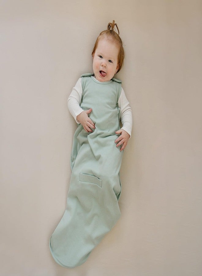 Woolino 4 Season Sleep Sack - Ultimate Merino Wool Sleeping Bag - Two-Way Zipper Adjustable Universal Size Sleep Sack for Baby (2-24 Months) - Aloe - Image 2