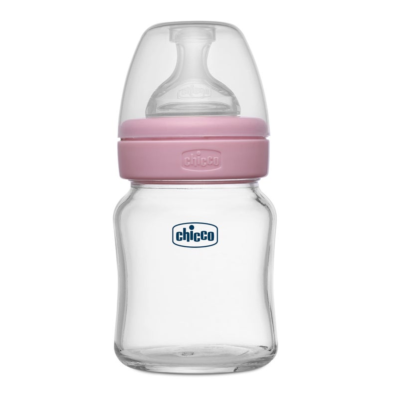 Chicco Well-Being Glass Feeding Bottle (120ml, Slow Flow) - Image 1