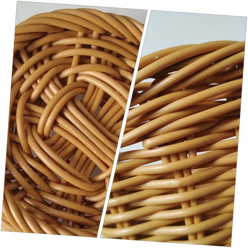 Handmade Rattan Basket Large Storage For Vegetables Fruits Kitchen Dining Tabletop - Image 5