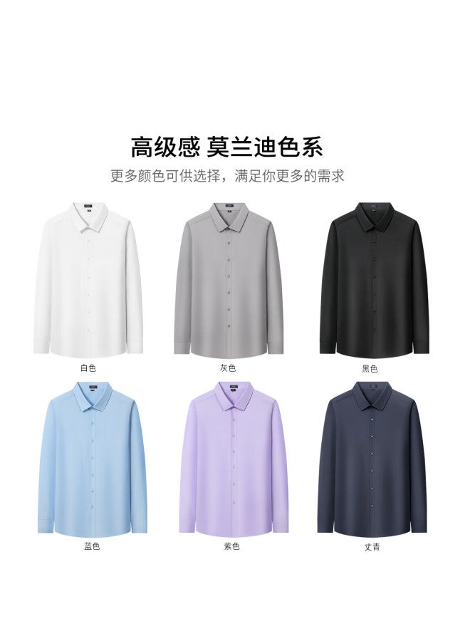 Firs Cloud-Feel Modal Long-Sleeve Shirt For Men, Comfortable, Smooth, Skin-Friendly, Soft, Business Casual Dress Shirt - Image 3