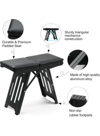 Compact Folding Camping Stool, Portable Lightweight Outdoor Chair for Travel Picnic Fishing BBQ Hiking Beach Garden, Strong Steel Frame Folding Seat with Carry Bag for Adults and Kids - view 2