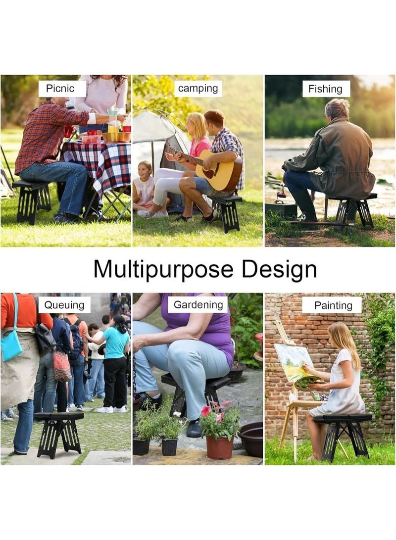 7MD Compact Folding Camping Stool, Portable Lightweight Outdoor Chair for Travel Picnic Fishing BBQ Hiking Beach Garden, Strong Steel Frame Folding Seat with Carry Bag for Adults and Kids - Image 5