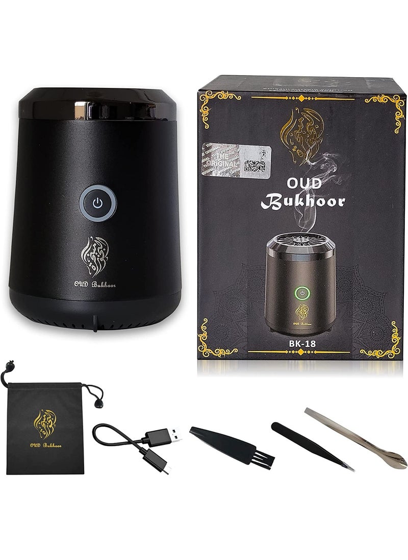Bakhoor Electric Oud Incense Bukhoor Burner Aroma Diffuser With Long Lasting Battery Usb Rechargeable Great Gift For Home, Car, Desert Camping And Travel  - Image 1