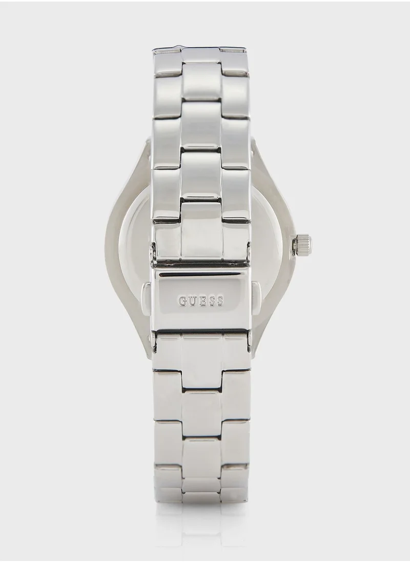 GUESS Tri Plaque Steel Strap Analog Watch