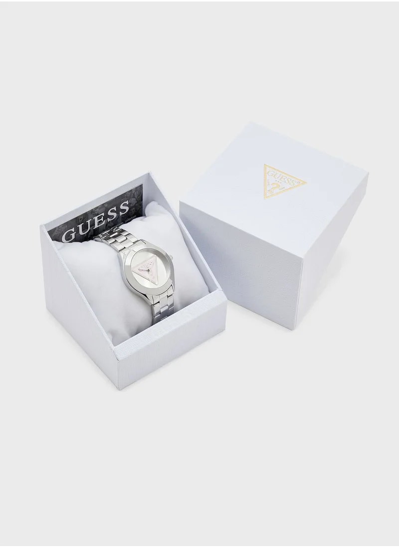 GUESS Tri Plaque Steel Strap Analog Watch
