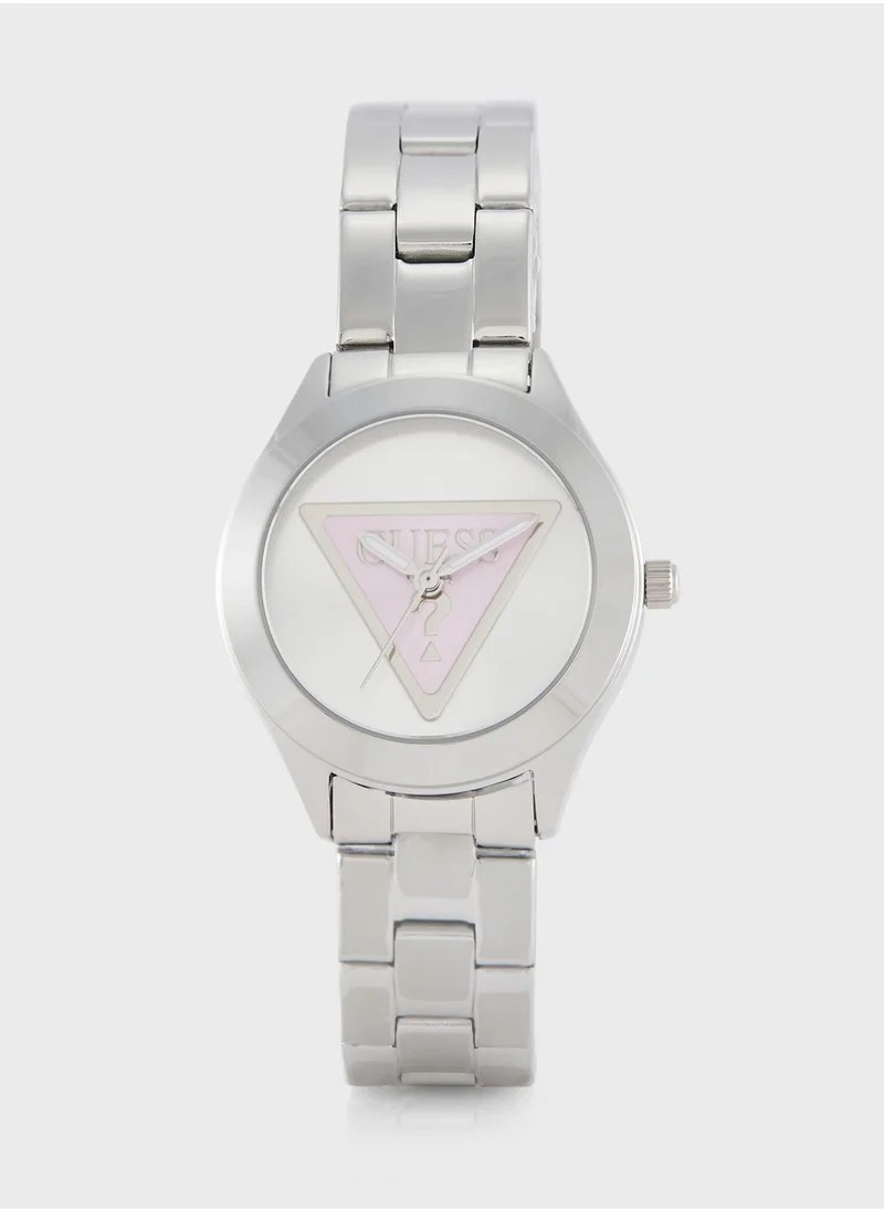 GUESS Tri Plaque Steel Strap Analog Watch