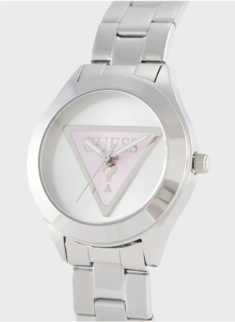 GUESS Tri Plaque Steel Strap Analog Watch