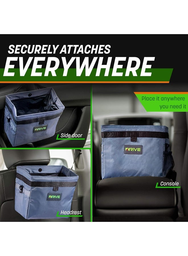 Drive Auto Products سلة سيارات درايف أوتو، منظم سيارات صغير مع بطانات قابلة للتخلص وحزام أسود قابل للتعديل، سلال قمامة صغيرة لملحقات السيارات للحفاظ على النظام (متوسط، أسود) - Image 3