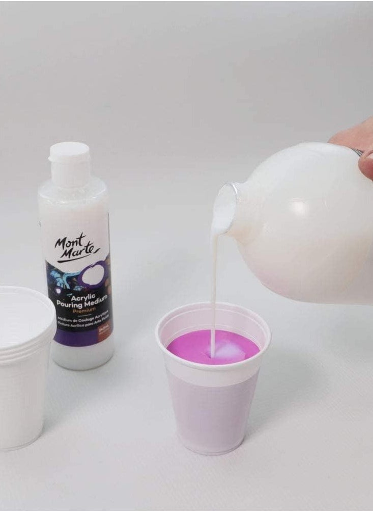 Mont Marte Premium Acrylic Pouring Medium 240ml Content  - Image 2