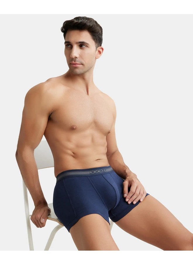 JOCKEY - Jockey Men's Super Combed Cotton Rib Solid Trunk with Stay Fresh Properties (Pack of 2)_Style_1015_Deep Navy_XL - Image 1