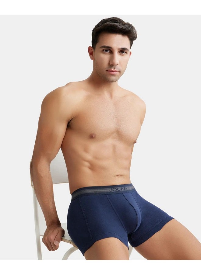 JOCKEY - Jockey Men's Super Combed Cotton Rib Solid Trunk with Stay Fresh Properties (Pack of 2)_Style_1015_Deep Navy_XL - Image 1