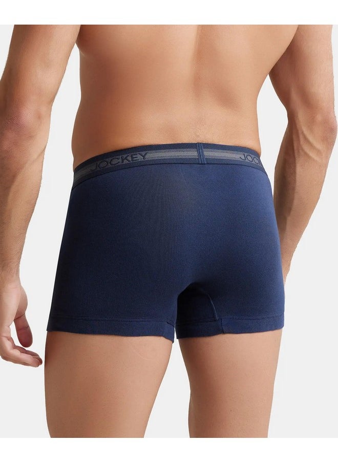 JOCKEY - Jockey Men's Super Combed Cotton Rib Solid Trunk with Stay Fresh Properties (Pack of 2)_Style_1015_Deep Navy_XL - Image 1