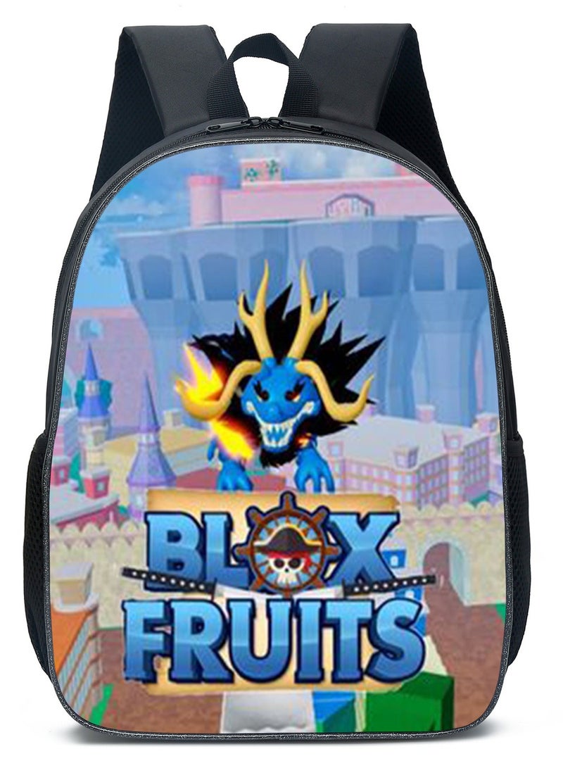 Blox Fruits Cartoon Backpack Student School Bag