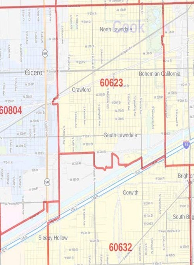 MapSherpa Chicago, Illinois Zip Codes - 36" x 48" Laminated Wall Map - Image 2