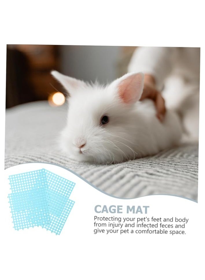 Loquat 4pcs Rabbit Mats, Bunny Cage Mats Bunny Foot Mats Small Cage Mat Bunny Feet Pads Holes Design Bunny Mats Cage Foot Cushions   Puppy Small Pet Plastic Leaky Board Dog Cage - Image 2