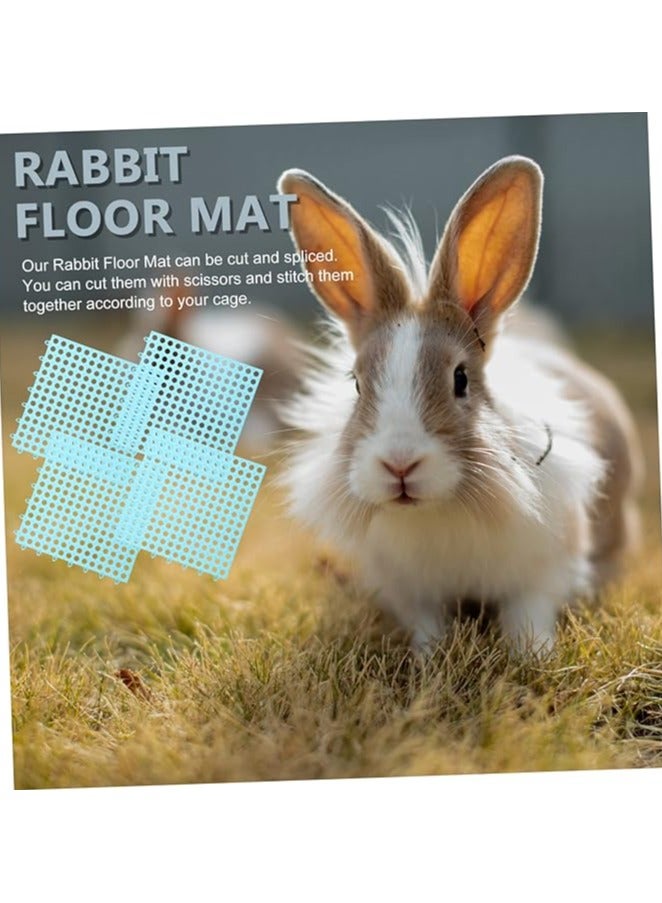 Loquat 4pcs Rabbit Mats, Bunny Cage Mats Bunny Foot Mats Small Cage Mat Bunny Feet Pads Holes Design Bunny Mats Cage Foot Cushions   Puppy Small Pet Plastic Leaky Board Dog Cage - Image 4