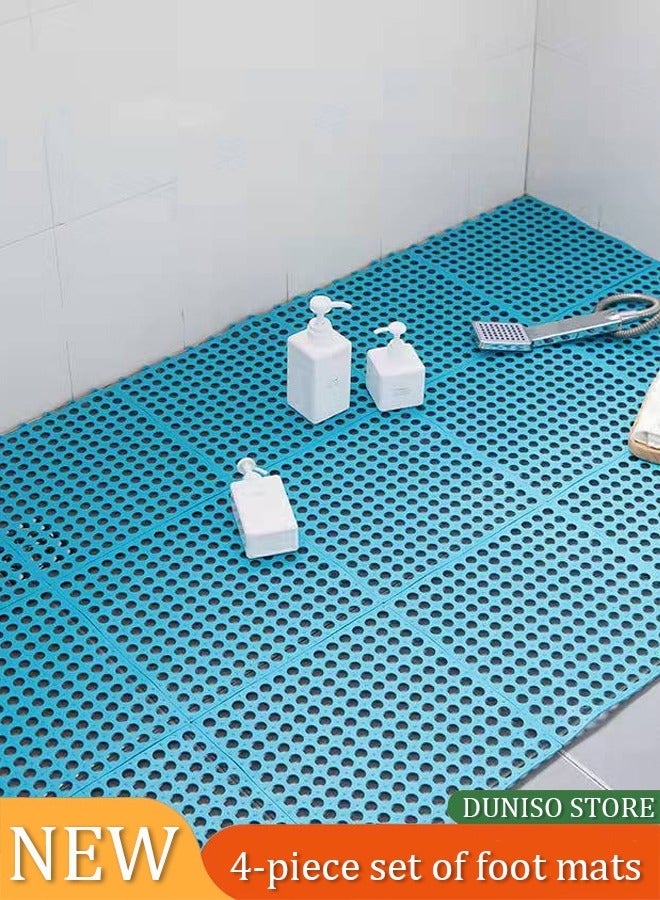 Loquat 4pcs Rabbit Mats, Bunny Cage Mats Bunny Foot Mats Small Cage Mat Bunny Feet Pads Holes Design Bunny Mats Cage Foot Cushions   Puppy Small Pet Plastic Leaky Board Dog Cage - Image 1