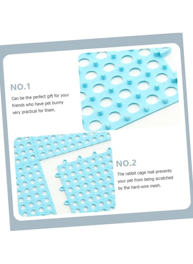 Loquat 4pcs Rabbit Mats, Bunny Cage Mats Bunny Foot Mats Small Cage Mat Bunny Feet Pads Holes Design Bunny Mats Cage Foot Cushions   Puppy Small Pet Plastic Leaky Board Dog Cage - Image 5