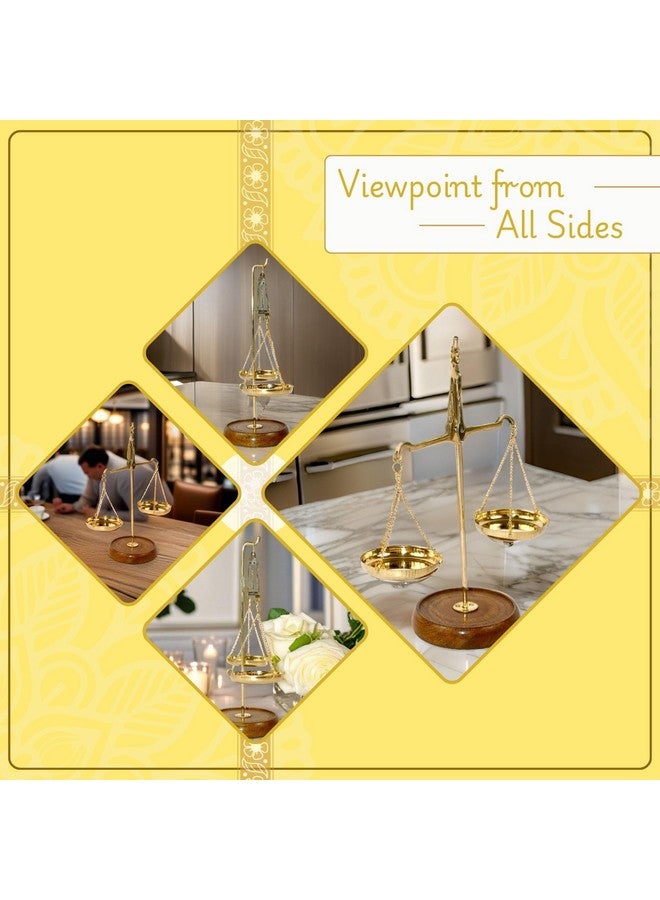 CraftHut Metal Brass Tarazu Showpiece - Symbol of Law & Justice, Decorative Weighing Scale (6 x 2.5 x 6.5 inches) - Image 3