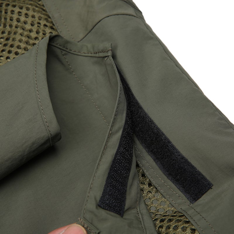 JARUSITE Fishing Vest: Army Green M, Breathable Quick Dry Fabric - Detachable Back Design, Secure Multi-Size Pockets for Fishing Photography Enthusiasts - Image 5