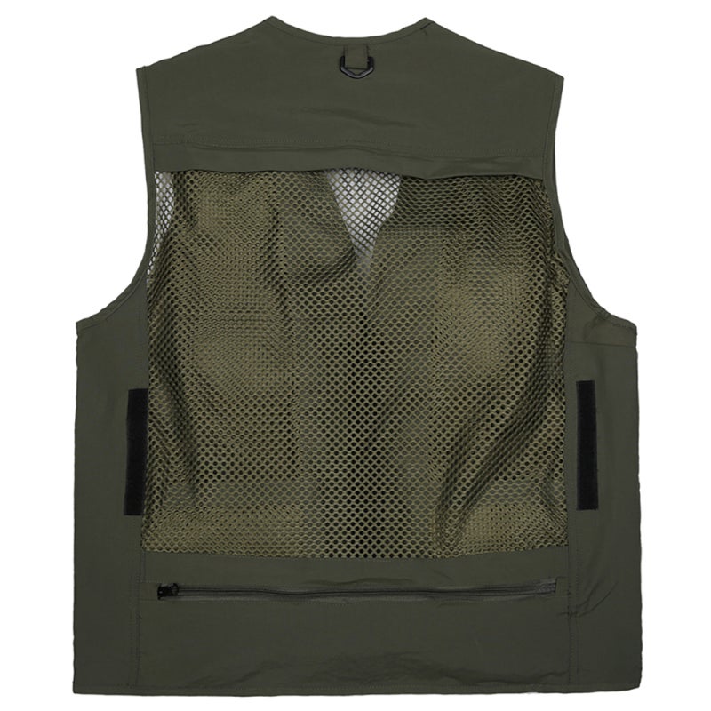JARUSITE Fishing Vest: Army Green M, Breathable Quick Dry Fabric - Detachable Back Design, Secure Multi-Size Pockets for Fishing Photography Enthusiasts - Image 3