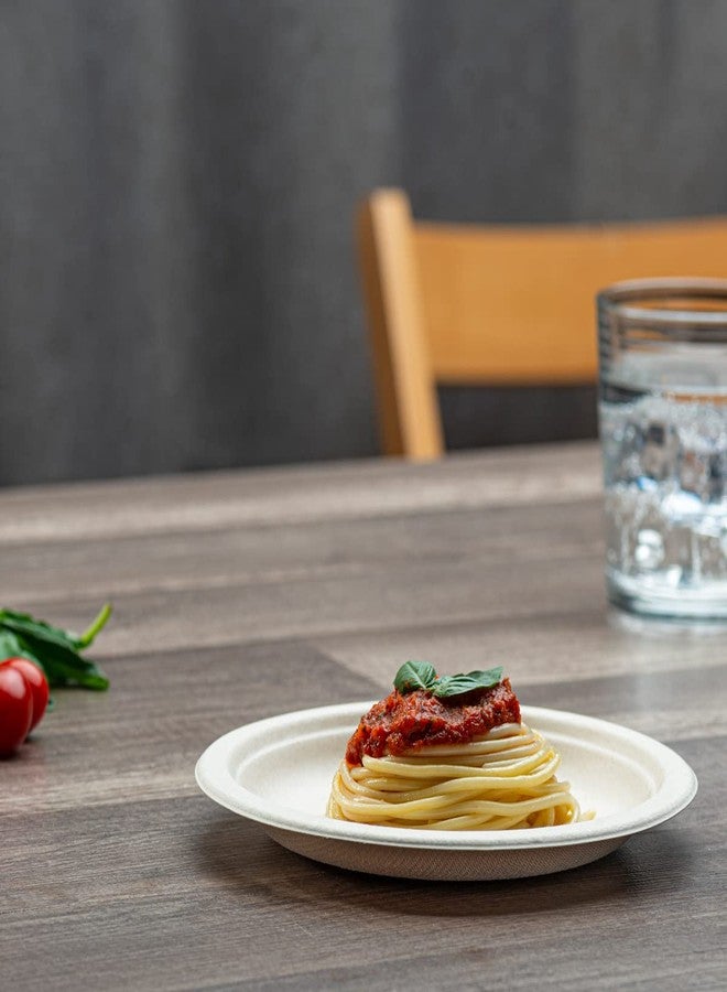 Comfy Package 7 Inch Heavy-Duty Kraft Paper Plates - 125 Pack, 100% Compostable, Biodegradable, Disposable Sugarcane - Brown Unbleached - Image 5