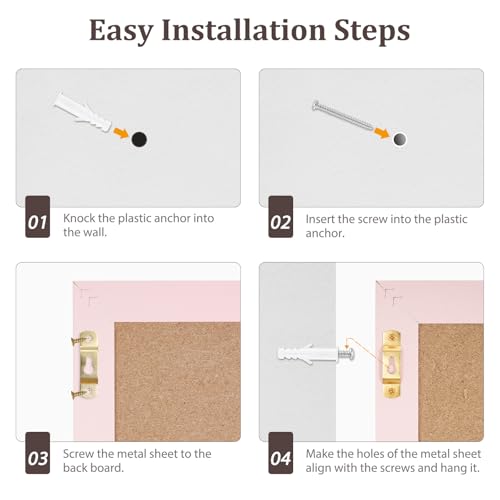 DOLLAR BOSS Bulletin Board with Linen 24'' x 18'' Pink Framed Cork Boards for Walls, Photo Display Pin Board, Decorative Corkboard for Office Home School Girls Dorm Decor with 10 Pushpins, White - Image 5