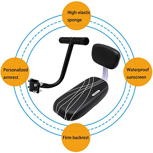 Together-life Kids Bike Seat, Bicycle Rear Seat for Kids Bicycle Seat with Backrest Cushion Armrest Handrail Set Kid Child Safety Carrier Bicycle Baby Seat - Image 4
