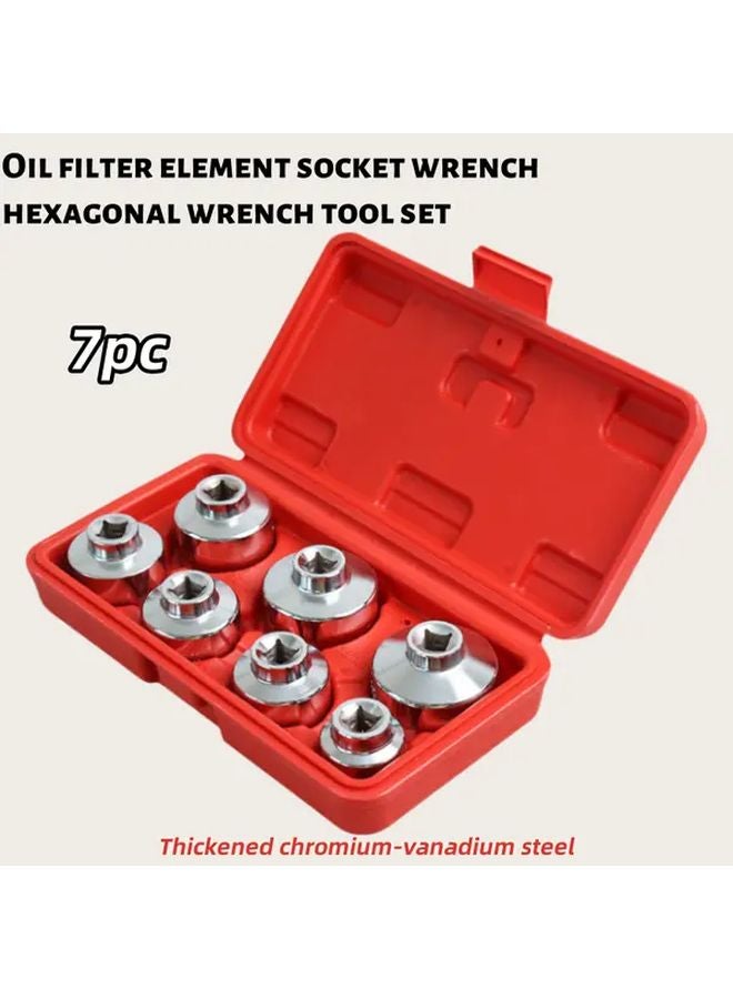7 Pcs Oil Filter Socket Wrench Set 24mm 27mm 29mm 30mm 32mm 36mm 38mm Universal DIY Tools - Image 2