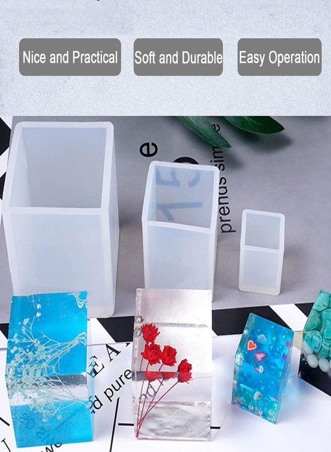 Luckkyme Resin Casting Molds Square Mold Cube Silicone Molds for DIY Craft Making Silicone Clear Casting Molds, 4Size - Image 4