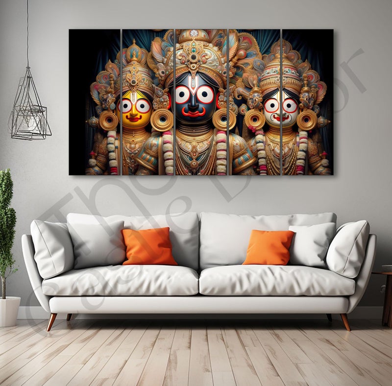 The Castle Decor Shri jagannath painting with frame Big Size 27x48 Wall art for living room,Bedroom,Drawing room,Hotels-Wooden Framed-708 - Image 1
