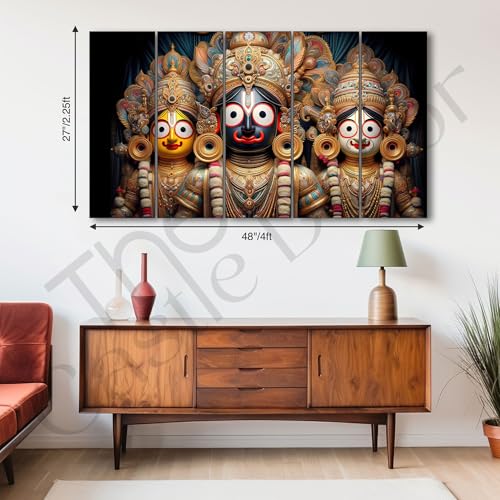 The Castle Decor Shri jagannath painting with frame Big Size 27x48 Wall art for living room,Bedroom,Drawing room,Hotels-Wooden Framed-708 - Image 3