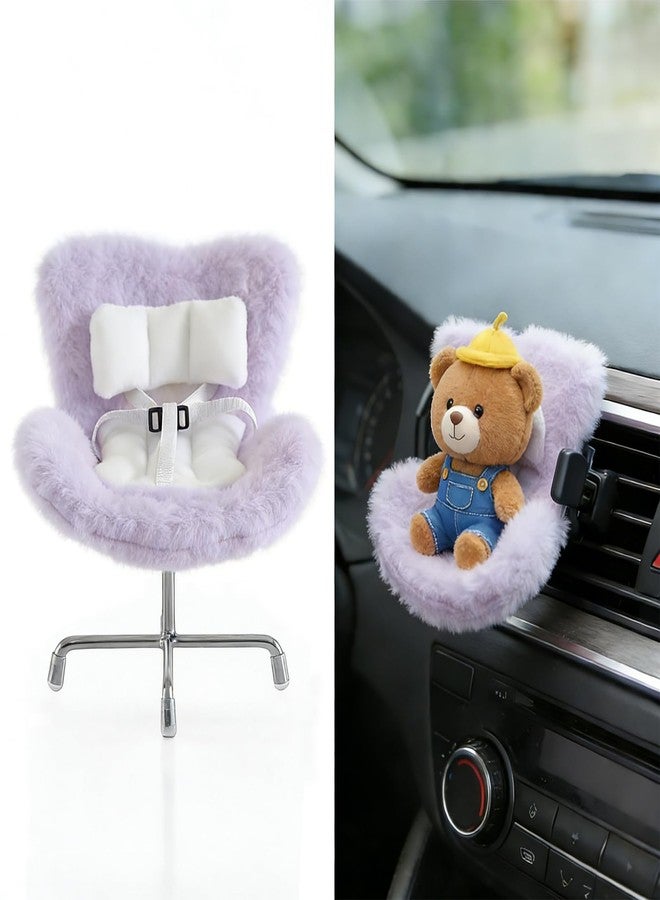 Ezcora Accessories for 10-17cm Dolls, Doll Car Seat with Clip onto Car Air Vent, Includes Seat Leg for Desktop Display (Purple) - Image 1