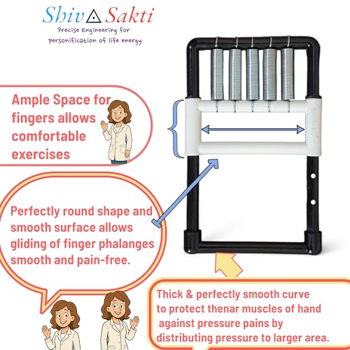 SHIVSAKTI Finger Exerciser With Visual Biofeedback Therapy Benefit For Hand And Finger Muscle Strengthening, Rehabilitation And Physiotherapy Purpose Universal Adult Size Black-White Dual Color - Image 3