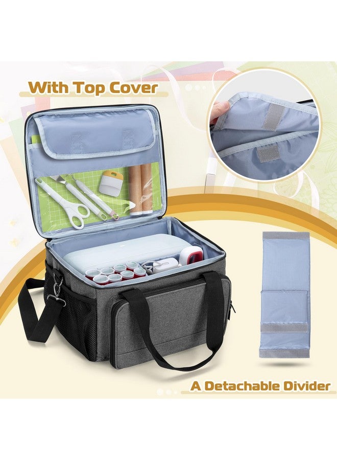LUXJA Carrying Case Compatible With Cricut Joy Xtra, Bag Fits For Cricut Joy Xtra, 8.5 X 12 Inch Cut Mat And Other Supplies(With Multiple Storage Sections), Gray - Image 2
